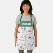 Fun Pastel Dinosaur Scene Pattern Schort (Insitu)