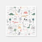 Fun Pastel Dinosaur Scene Pattern Servet (Voorkant)