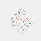 Fun Pastel Dinosaur Scene Pattern Servet (Hoek)