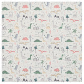 Fun Pastel Dinosaur Scene Pattern Stof (Swatch)
