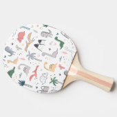 Fun Pastel Dinosaur Scene Pattern Tafeltennisbatje (Zijkant)