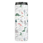 Fun Pastel Dinosaur Scene Pattern Thermosbeker (Achterkant)