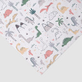 Fun Pastel Dinosaur Scene Pattern Tissuepapier (Detail)