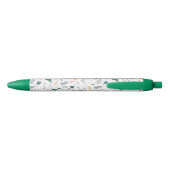 Fun Pastel Dinosaur Scene Pattern Zwarte Inkt Pen (Achterkant)