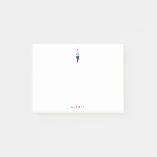 Fun Pastel Ice Cream Persoonlijke naam Post-it® Notes (Voorkant)