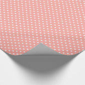 Fun Pastel Koraal Sinaasappel Witte Polkadots Patr Cadeaupapier (Hoek)