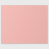 Fun Pastel Koraal Sinaasappel Witte Polkadots Patr Cadeaupapier (Vlak)