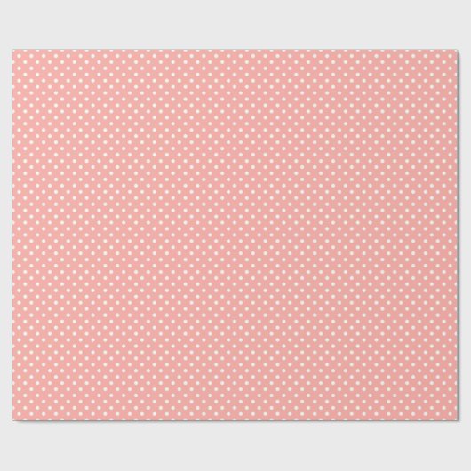 Fun Pastel Koraal Sinaasappel Witte Polkadots Patr Cadeaupapier (Vlak)