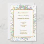 FUN PASTEL RAINBOW WHITE HOLOGRAPHIC SPOT BIRTHDAY KAART (Voorkant)