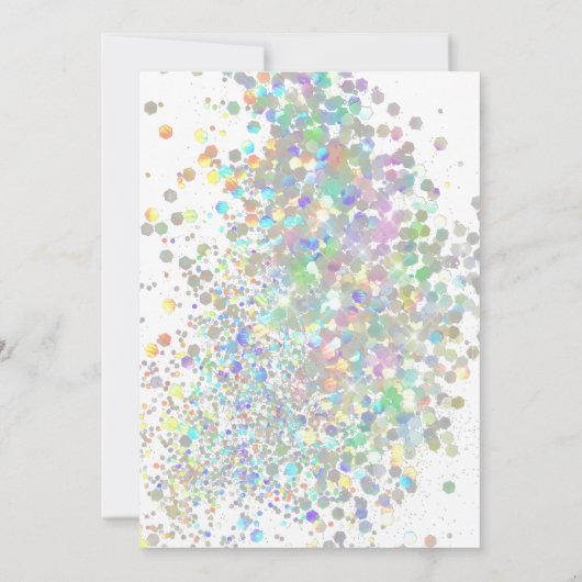 FUN PASTEL RAINBOW WHITE HOLOGRAPHIC SPOT BIRTHDAY KAART (Achterkant)