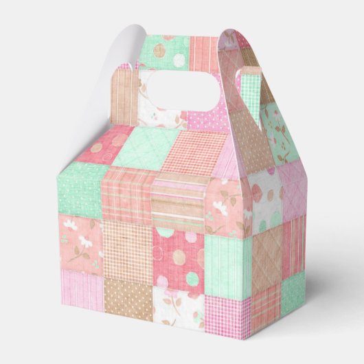 Fun Pastel  Shabby Chic Patchwork Patroon Bedankdoosjes (Voorkant Zijde)