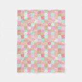 Fun Pastel  Shabby Chic Patchwork Patroon Fleece Deken (Voorkant)