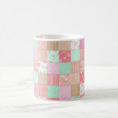 Fun Pastel  Shabby Chic Patchwork Patroon Koffiemok (Center)