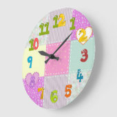 Fun patchwork-klok met funky getallen voor kindere grote klok (Hoek)