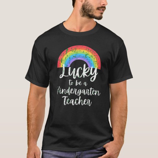 Fun Patrick Day Teacher Lucky to be Kindergarten T T-shirt (Voorkant)
