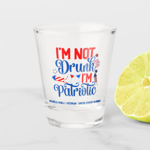 Fun Patriotic 4 juli gepersonaliseerd Shot Glas
