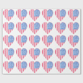 Fun Patriotic Hearts Wrapping Paper Cadeaupapier (Vlak)