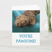 Fun Pawsome Cat Paw Birthday Kaart (Voorkant)