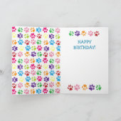 Fun Pawsome Cat Paw Birthday Kaart (Binnen)