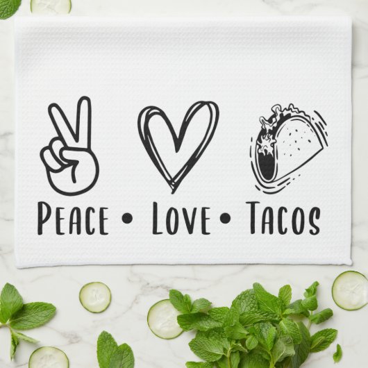 Fun Peace Love Tacos Theedoek (Gevouwen)