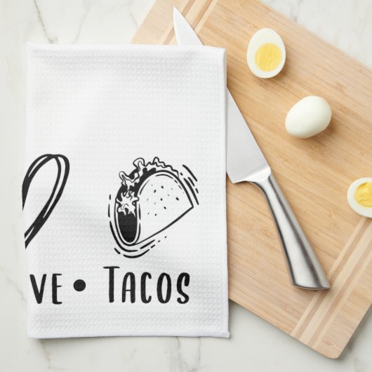 Fun Peace Love Tacos Theedoek (Quarter Fold)