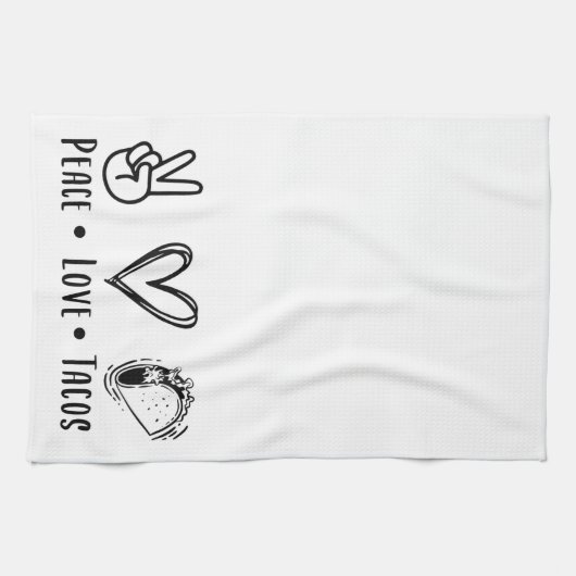 Fun Peace Love Tacos Theedoek (Horizontaal)