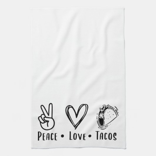 Fun Peace Love Tacos Theedoek (Verticaal)