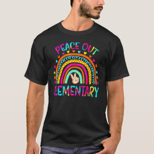 Fun peace out elementaire regenboog vorige dag Sch T-shirt