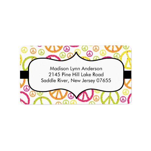 Fun Peace tekent retour adreslabels. Etiket (Voorkant)