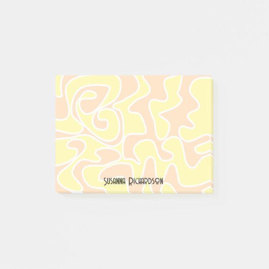 Fun Peach Sinaasappel Lemon Yellow Custom Name Post-it® Notes (Voorkant)