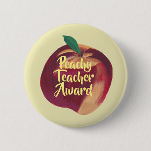 Fun - Peachy Teacher Award Perzikspeld op Buttonne Ronde Button 5,7 Cm