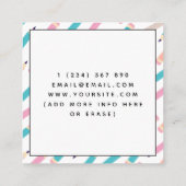 Fun Pencil Pattern ESL Teacher English Instructor Vierkante Visitekaartje (Achterkant)