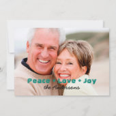 Fun Penguin Couple Kerstfotokaarten Feestdagenkaart (Achterkant)