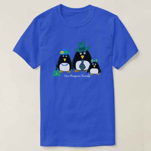Fun Penguin Familie van 3 Kerstmis T-shirt (Design voorkant)