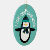 Fun Penguin-kerstcadeau Keramisch Ornament (Rechts)