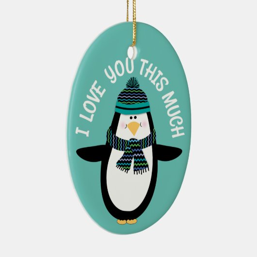 Fun Penguin-kerstcadeau Keramisch Ornament (Rechts)