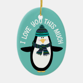 Fun Penguin-kerstcadeau Keramisch Ornament