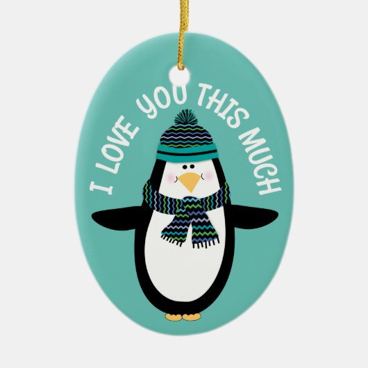 Fun Penguin-kerstcadeau Keramisch Ornament (Voorkant)