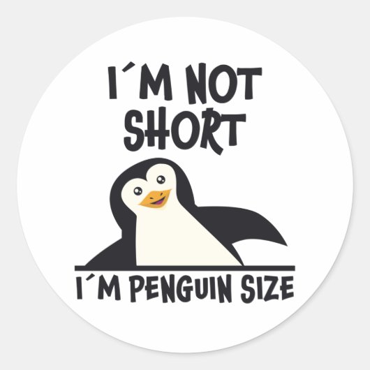 Fun Penguin Quote Design Little Tiny Penguins Gift Ronde Sticker (Voorkant)