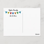Fun Pennant Family Reunion Save the Date Briefkaar Briefkaart (Achterkant)