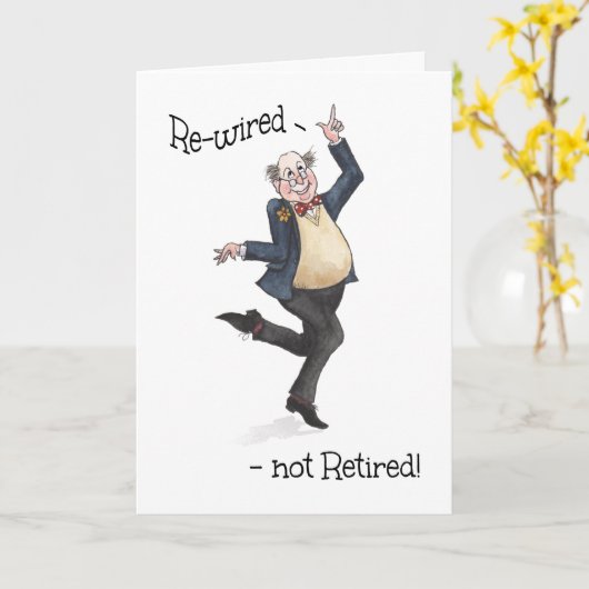 Fun Pensioen voor een Man Rewired niet Gepensionee Kaart (Gele Bloem)