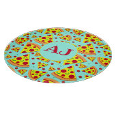 Fun Pepperoni Pizza Slices Food Pattern Snijplank (Hoek)