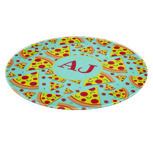 Fun Pepperoni Pizza Slices Food Pattern Snijplank