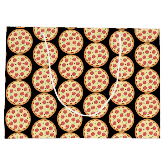 Fun Pepperoni pizzazakje met cadeautje betegeld Groot Cadeauzakje (Achterkant)