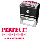 Fun "PERFECT!" Educator Rubber Stamp Zelfinktende Stempel (In situ)