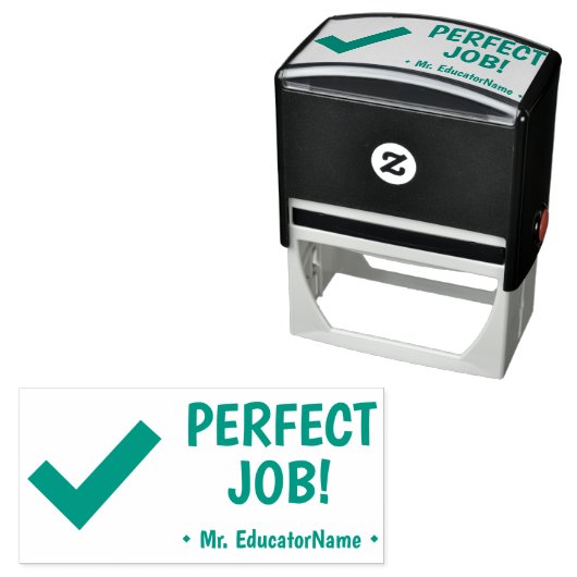 Fun "PERFECT JOB!" Schoolleraar Rubber Stamp Zelfinktende Stempel (In situ)