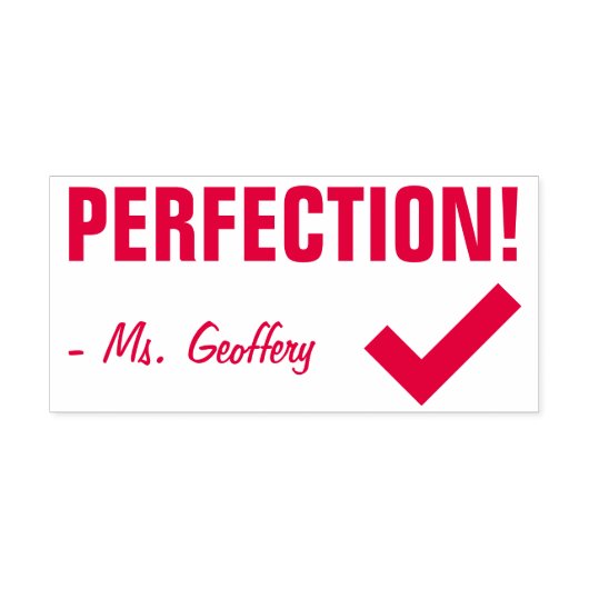 Fun "PERFECTION!" + Rubber Stempel van de educator (Design)