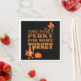 Fun PERKY VOOR TURKIJE Plaid Thanksgiving Servet