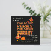 Fun PERKY VOOR TURKIJE Thanksgiving Diner Zwart Kaart (Staand voorkant)