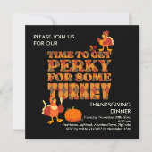 Fun PERKY VOOR TURKIJE Thanksgiving Diner Zwart Kaart (Voorkant)